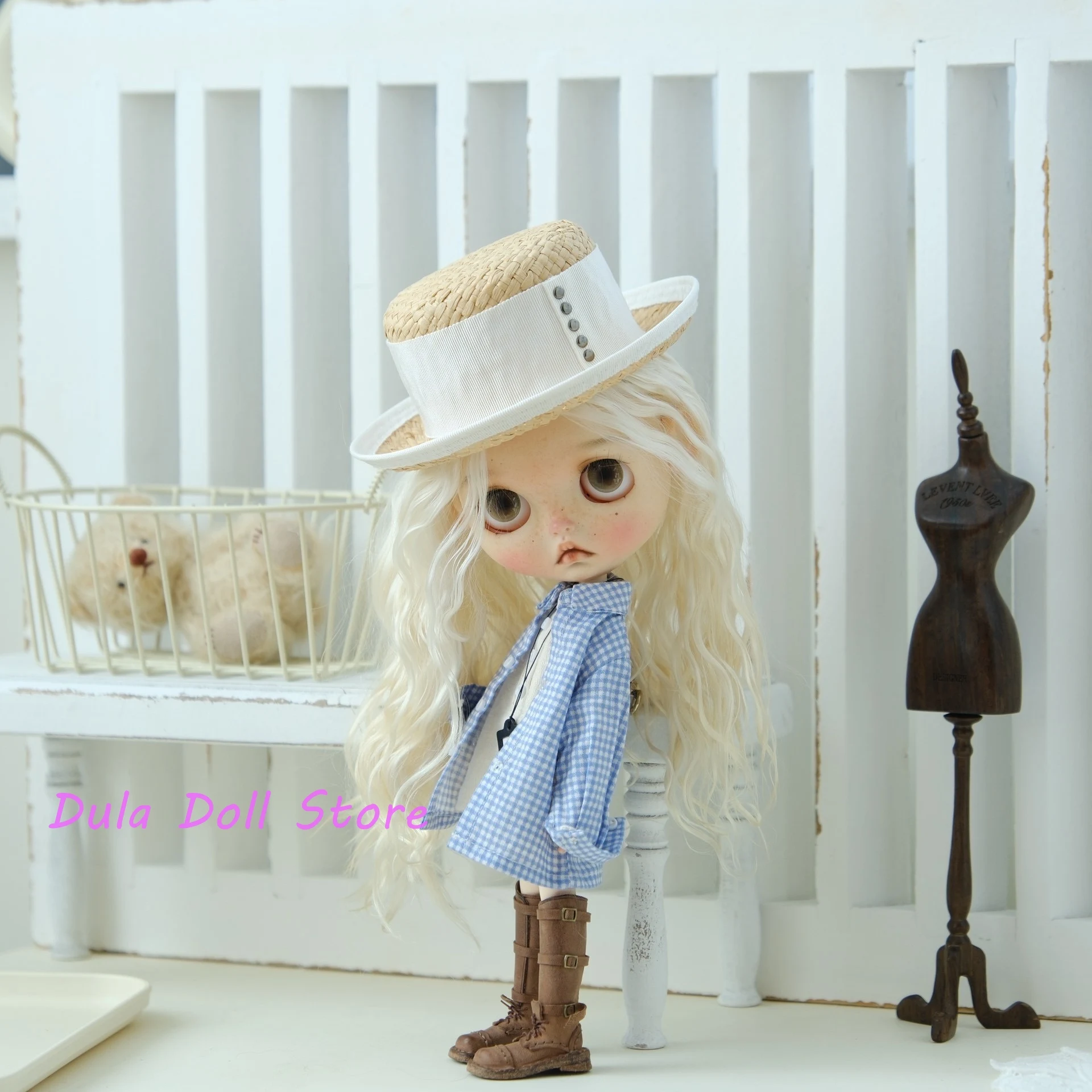 Dula Puppenkleidungskleid Neues, fünffarbig kariertes, lockeres Hemd für Blythe ob24 ob22 Licca JerryB 1/6 Bjd Doll