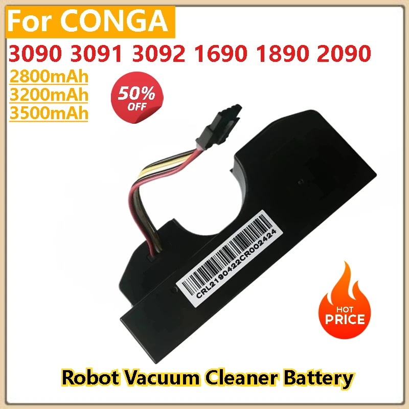 

14.4V 3500mAh Replacement Battery For CONGA 3091 3092 1690 2090 Robot Vacuum Cleaner Brand New High Quality