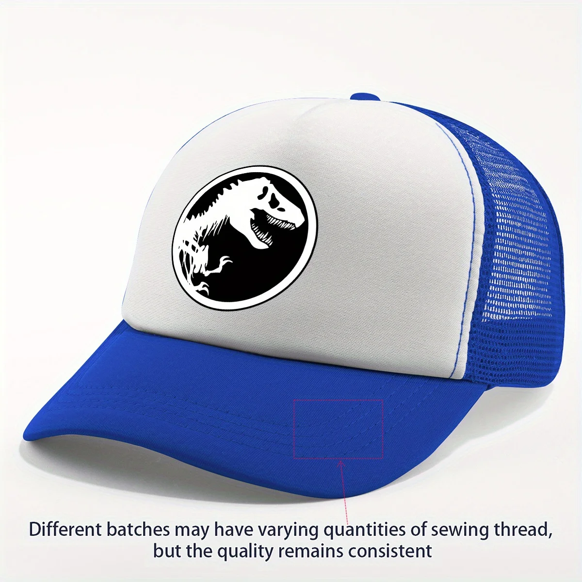 Регулируемая легкая дышащая сетчатая бейсболка с силуэтом динозавра — шляпа дальнобойщика Snapback для повседневных прогулок