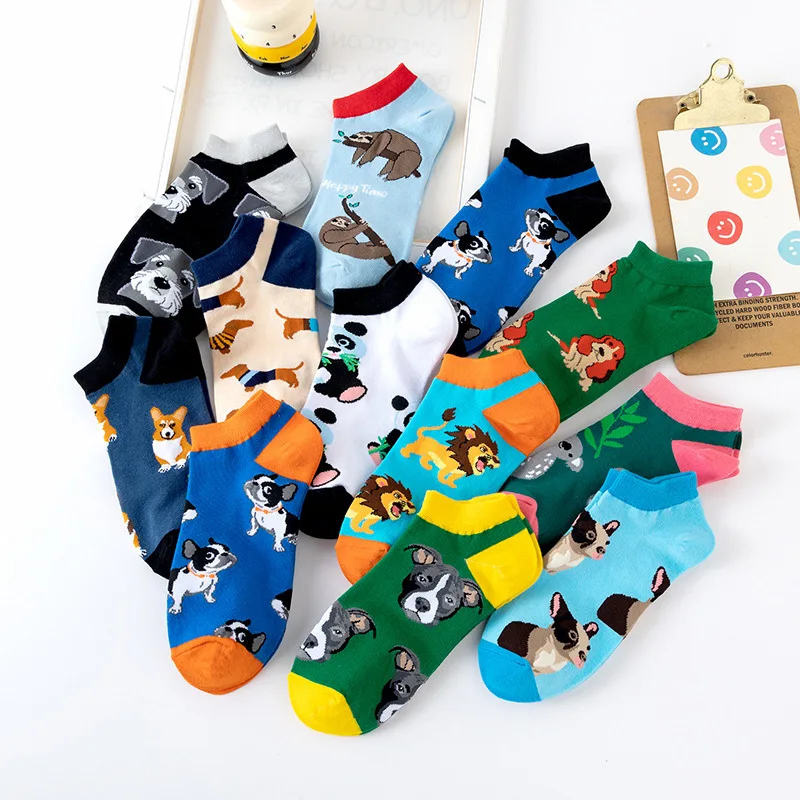 3 pairs new original hot spring and summer men\'s socks animals corky panda boat socks men\'s sports trend socks