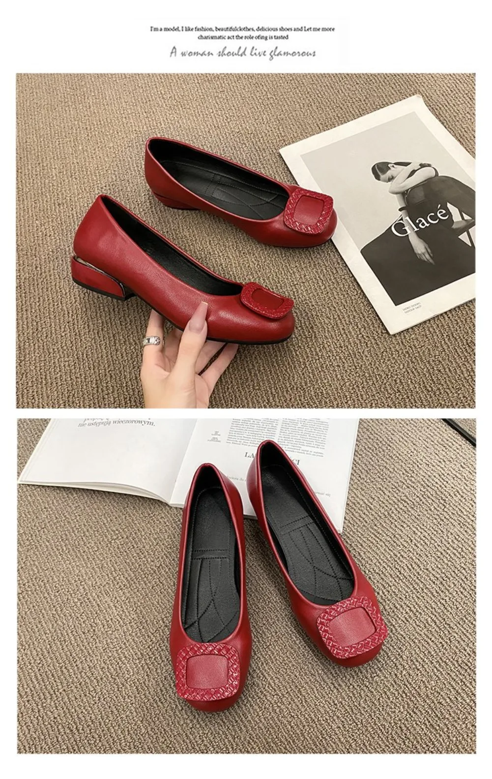 Weiche Lederschuhe mit weicher Sohle aus Kuhsehnen, Frühling/Herbst, Damenlederschuhe, festliche Damenschuhe für Sommer, Hochzeit, Bankett, Muttertag – Detail 6
