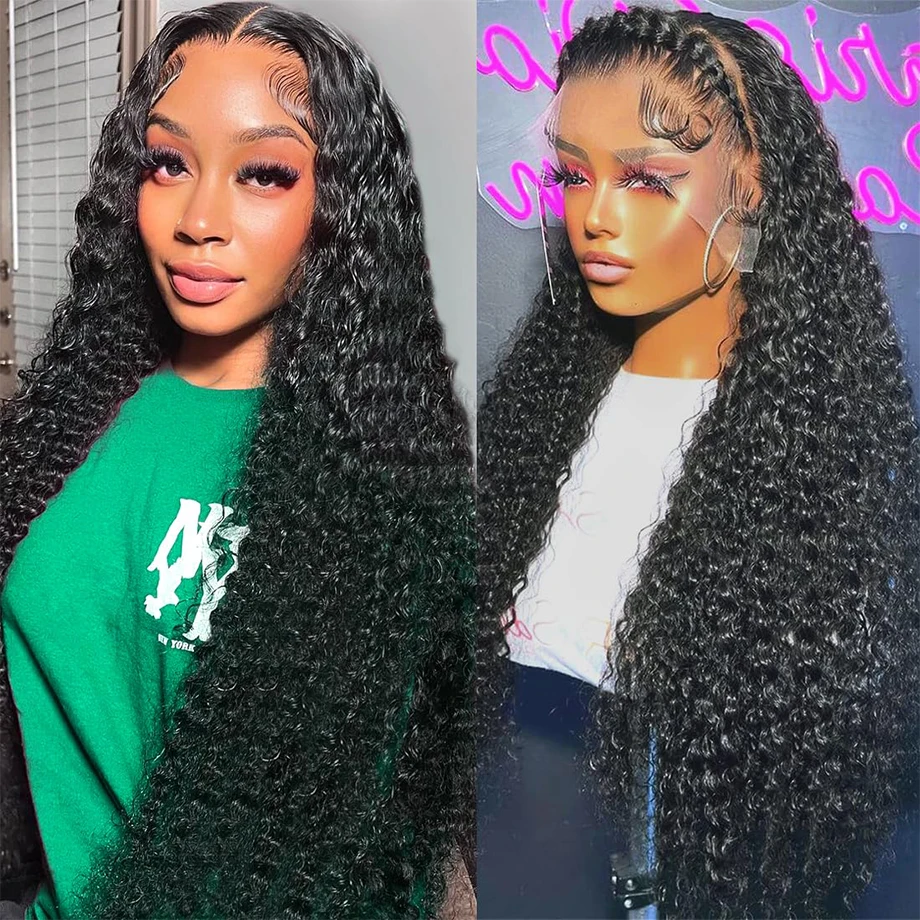 Deep Wave Lace Frontal Wig HD Lace Closure 6X4 Glueless Wig Pre Cut Curly 13x6 Lace Front Human Hair Wigs For Women Wet And Wavy