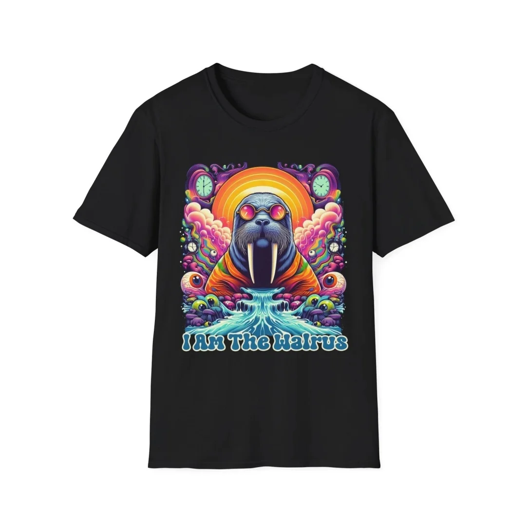 The Beatles I Am the Walrus Pattern Printing Summer Fashion T-Shirt Men Women Cotton T-shirt Casual Street Classic Band T-shirt