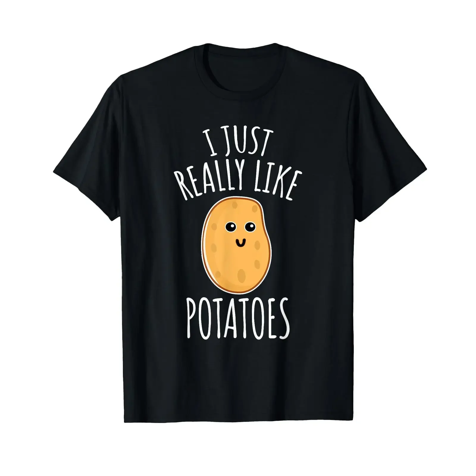 I Just Really Like Potatoes T Shirt Cute Potato vintage Washed Casual homme Slightly Stylish Versatile Stretched streetwear