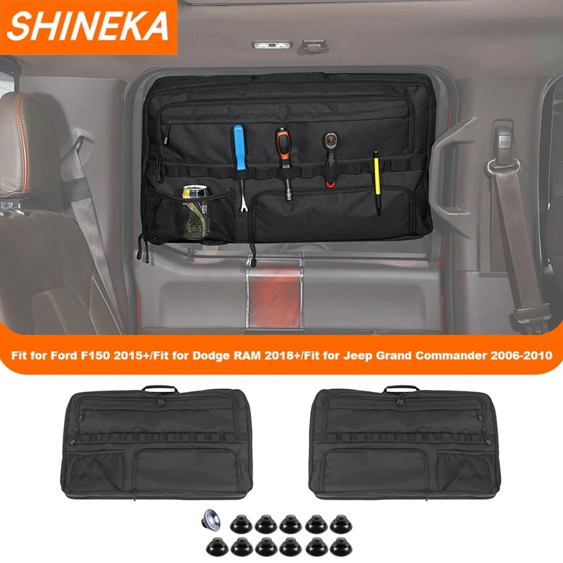 SHINEKA Car Rear Window Side Storage Bag Organizer For Jeep Grand Commander 2006-2010 For Dodge RAM 2018+ For Ford F150 2015+