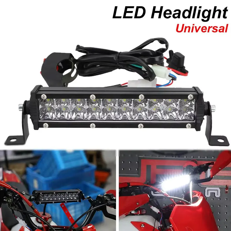 

Универсальная фара для мотоциклов, аксессуары, железная фара для KTM, HONDA, электрических питбайков, квадроциклов, UTV, запчасть для электровелосипедов