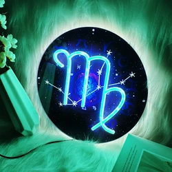 Luces LED de neón del zodiaco, 12 signos del zodiaco, decoración USB para dormitorio, ambiente de fiesta, noche pequeña, personalizado