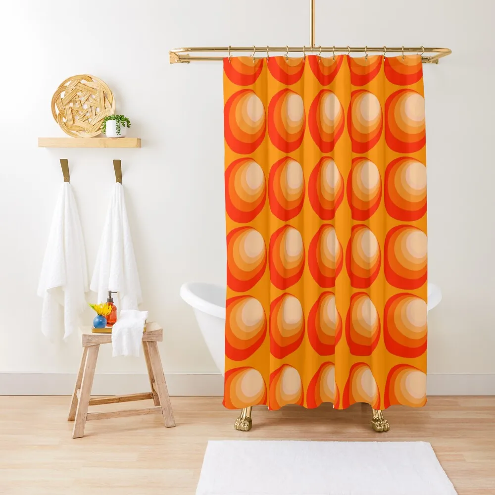 

The 60s and 70s the return to orange Shower Curtain Bathroom Shower Set Waterproof Bath And Anti-Mold Shower Waterproof Curtain