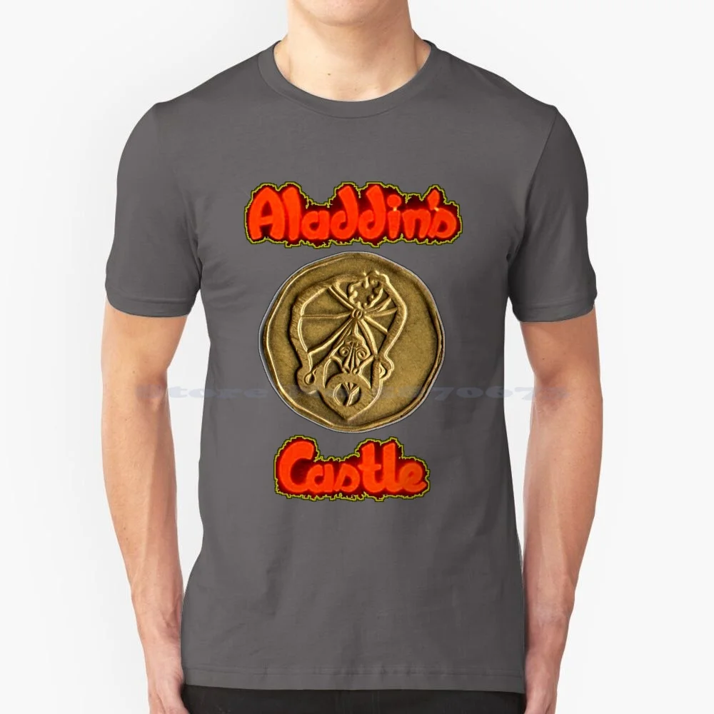 Aladdin'S Castle T Shirt 100% Cotton Tee Video Games Aladdins Castle Coin Op Retro Vintage 80S Arcade Game Old School