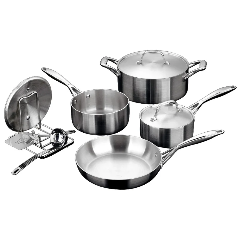 Tri-ply Stainless Steel Cookware Sets 3 Layers