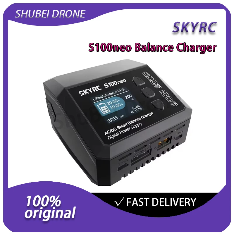 

SkyRC S100neo AC/DC Smart Balance Charger 100W 12A Discharge for 1-6S LiPo LiFe LiIon LiHV NiMH Pb Battery PD 20W Fast Charge