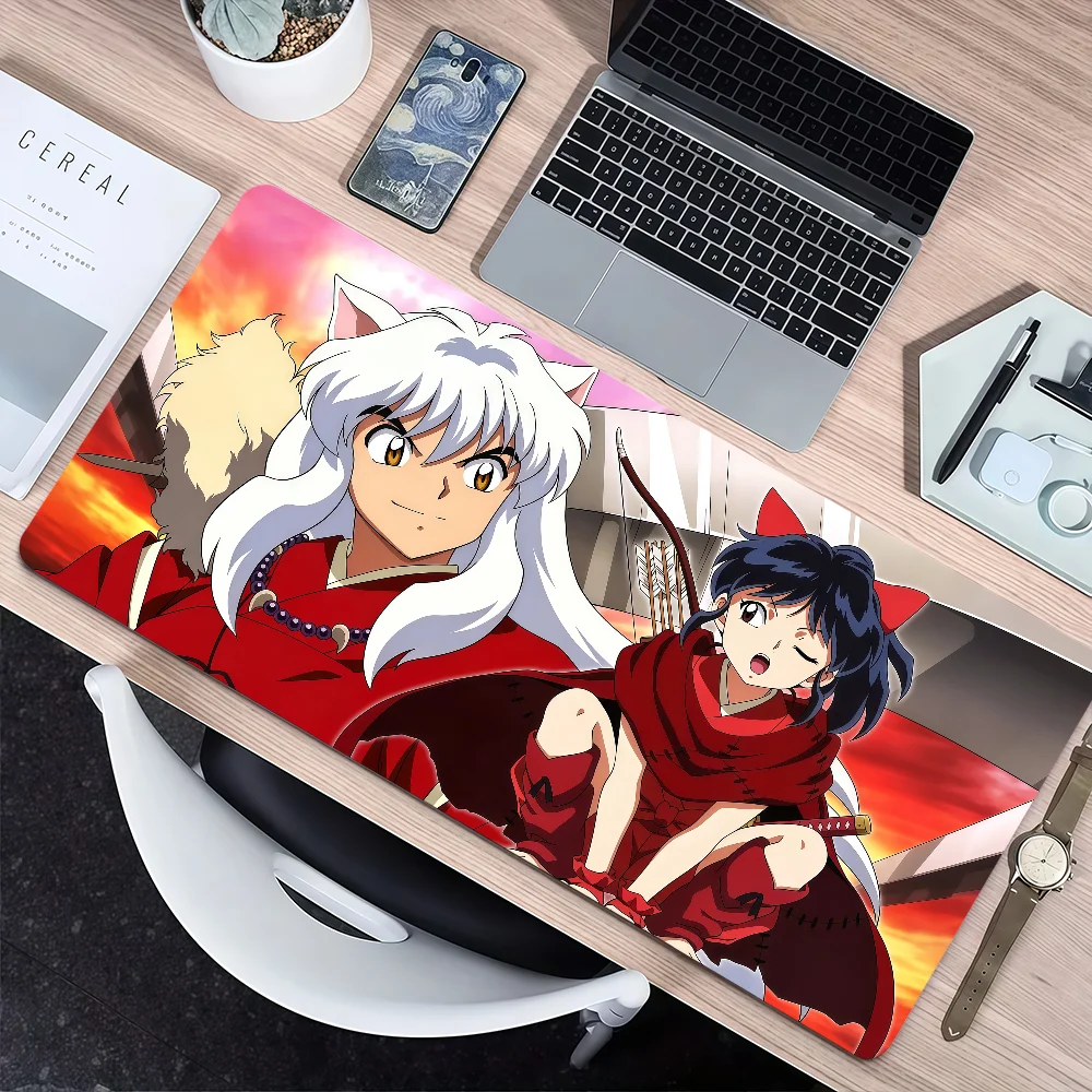 Anime I-Inuyasha Feudal Fairy Tale Mouse Pad Large Non-slip Lockedge Desktop Computer Desk Mat Keyboard Pad Office Gamer Student