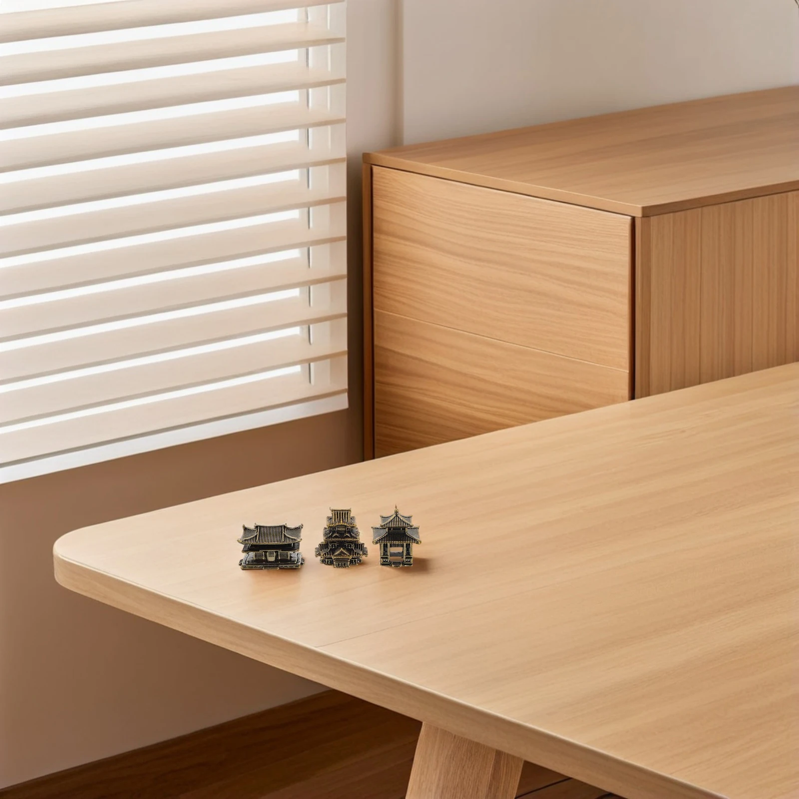 

3Pcs Miniature Brass Pagoda Statue Vintage Design Japanese Style Lantern for Aquarium Zen Garden Home Decoration