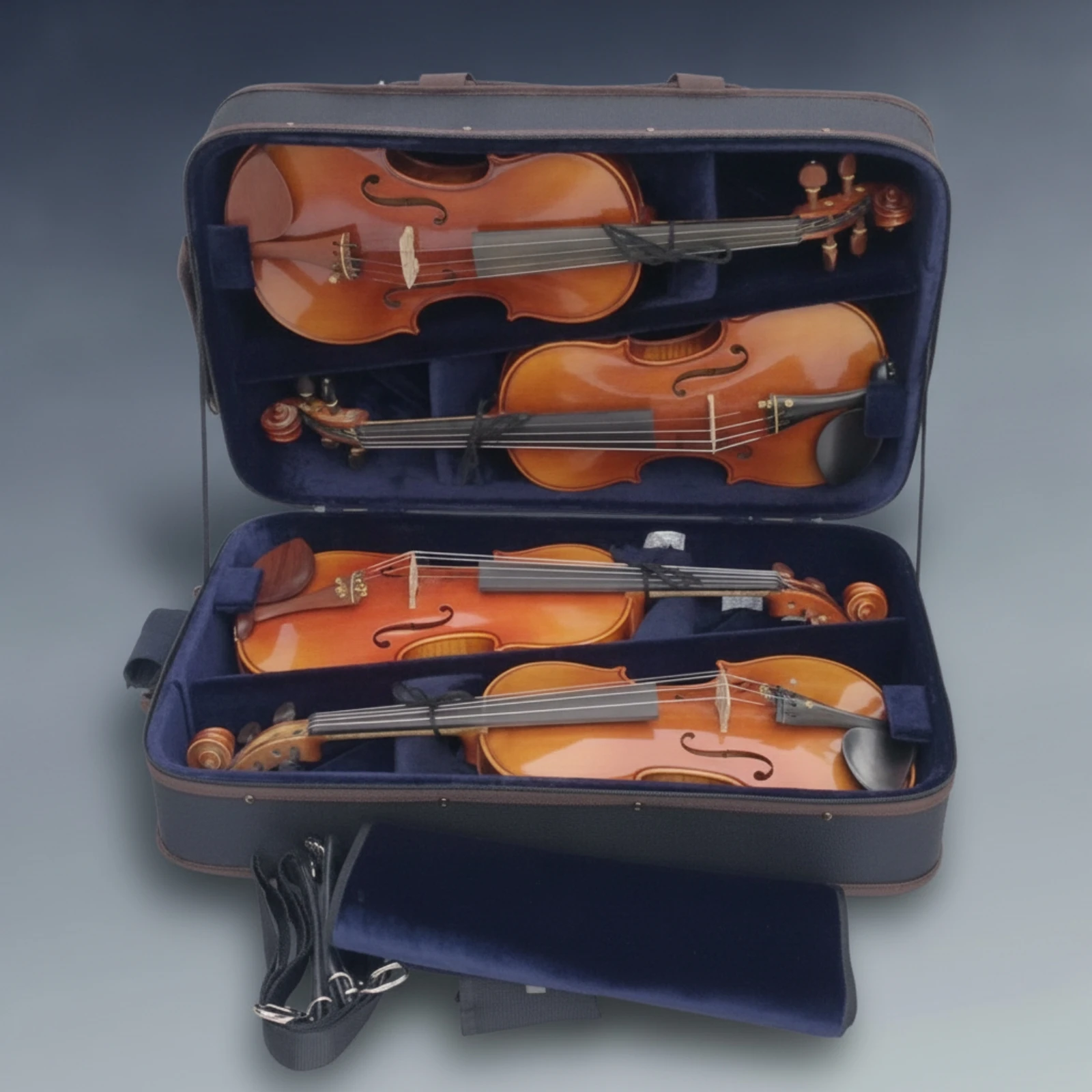 Four-Instrument Violin Case Zippered Multiple Violin Case Professional Portable for Violinists, Rehearsals, Music Lessons