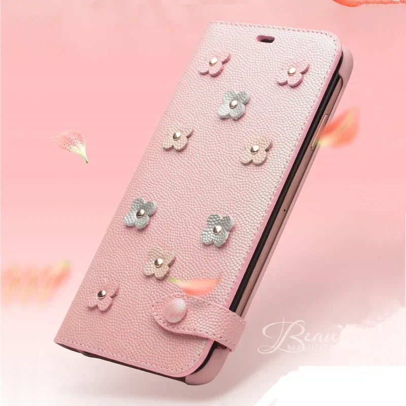 

For Apple iPhone XS MAX MAX Luxury leather 3D cherry blossom FF-BL phone case Designed For Women For iPhone X XR XS Cover