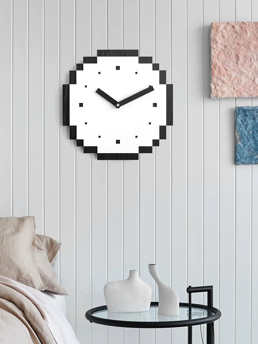 

Punch-free Simple Pixel Creative Clock Home Living Room Nordic Wall Clock Wall Decoration Clock