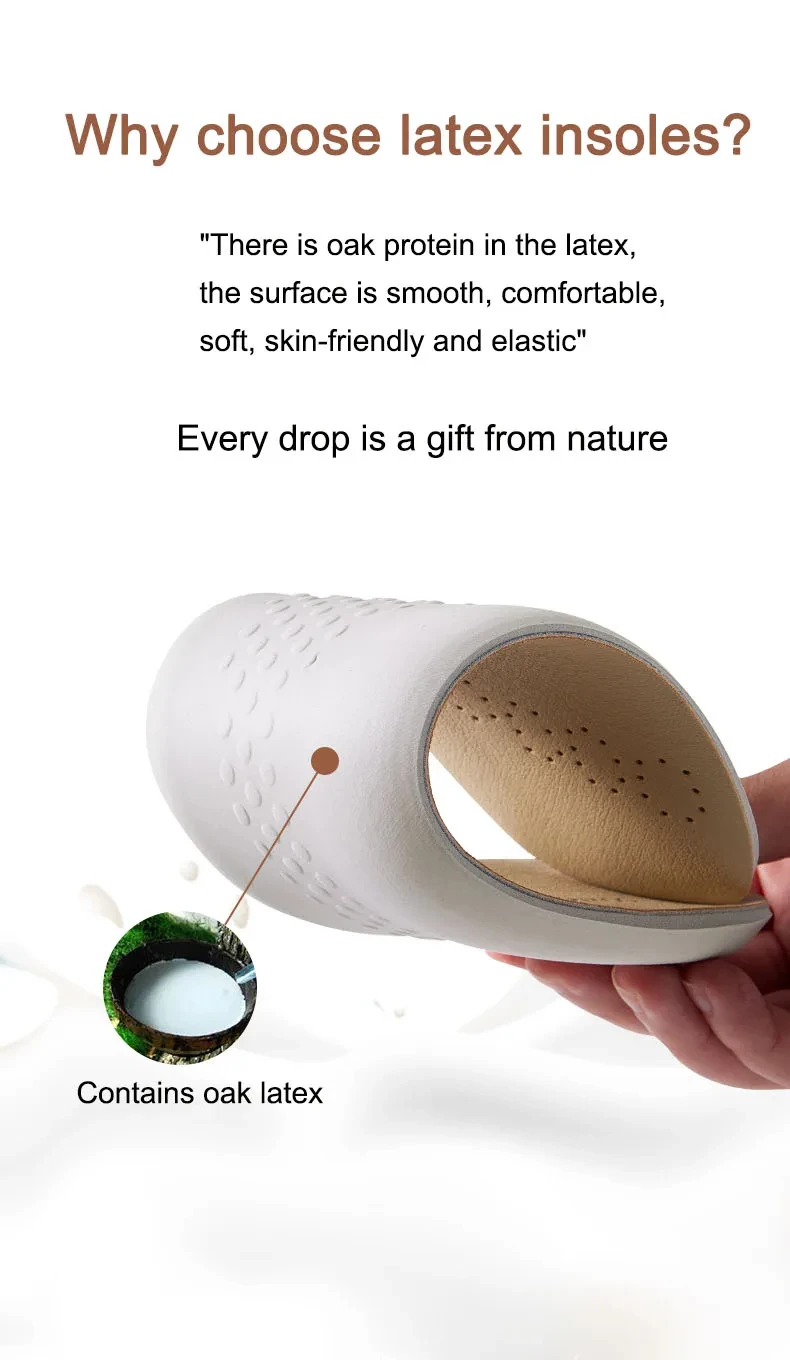 Latex Insole for Feet Leather Shoe Sole Inserts Soft Cowhide Sports Shock Absorbing Plantar Fasciitis Template Insoles for Shoes