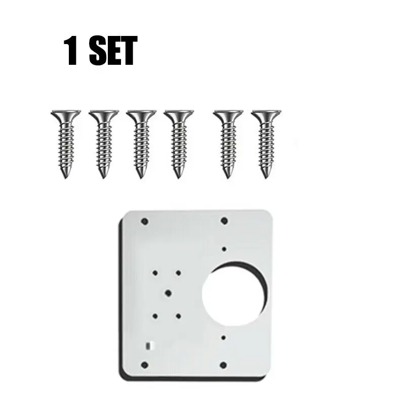 Placa de reparación de bisagras de acero resistente al óxido, herramienta de montaje de reparación de armario con tornillos para cajón de muebles de