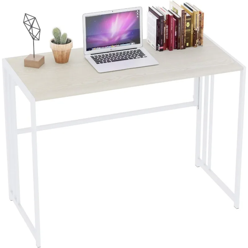 

Folding Desk 40'' Computer Desk for Home Office, No Assembly Office Desk Foldable Simple Study Writing Table for Small