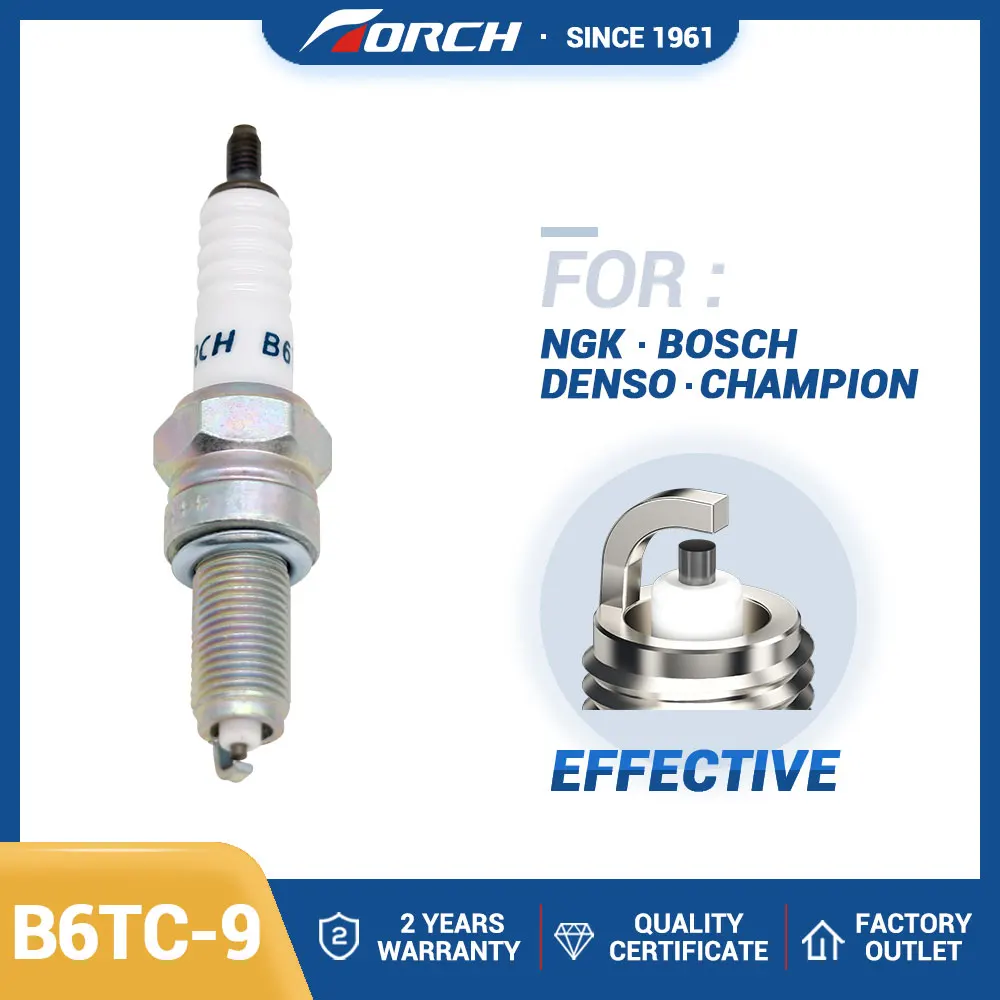 1PC Screw Type Spark Plugs Torch B6TC-9 Replace for MR6K-9 CPR6EA-9 CPR6EA9 09482-00L04 31916KPH901 0948200L04 0948200L04000