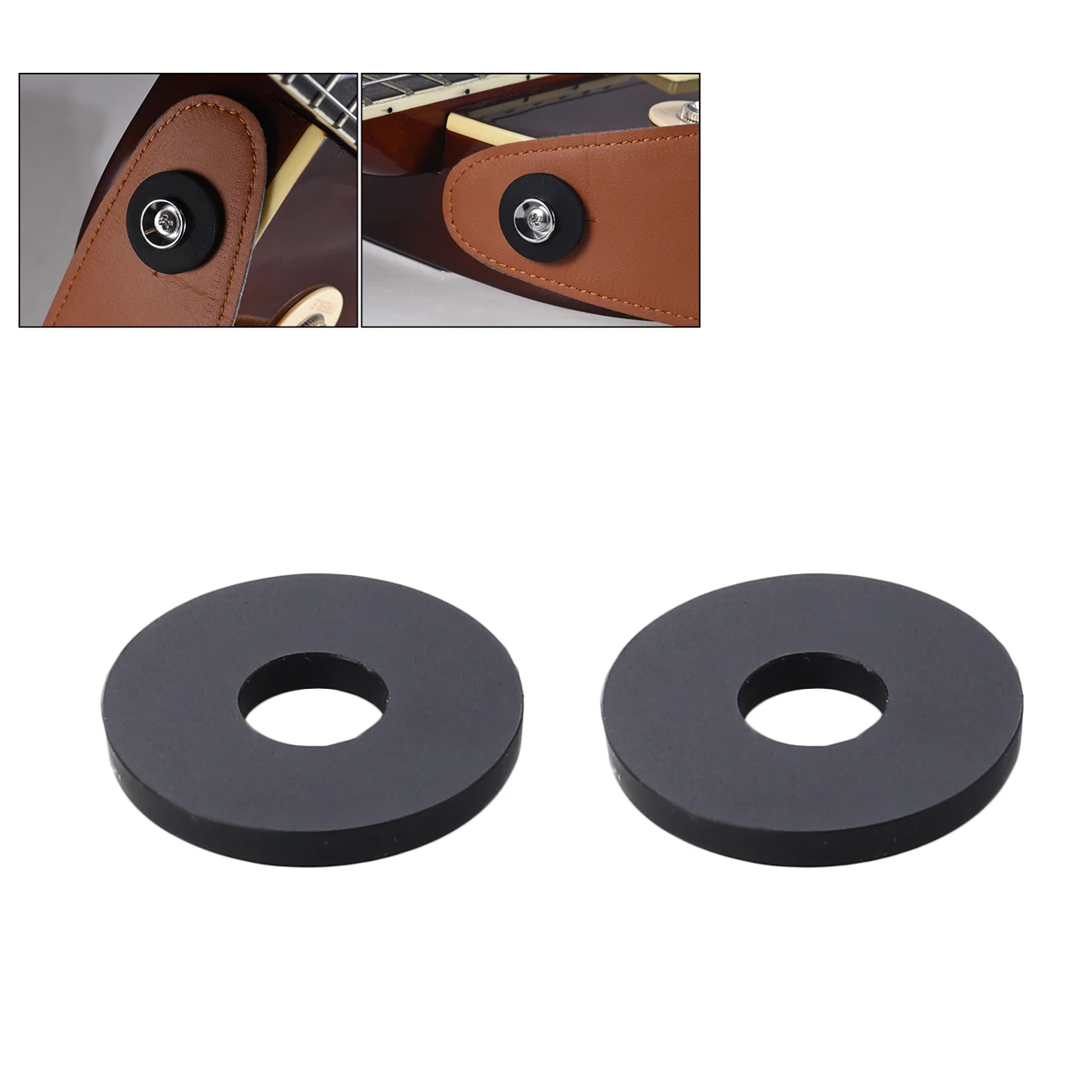 

2 Pcs Strap Buckle Locks for Bass Guitar Accessories Black Blocks Anti-shedding