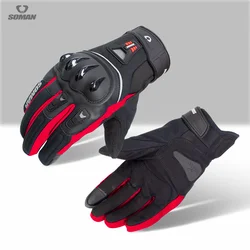 SOMAN Motorcycle Gloves Waterproof Winter Warm Moto Protective Glove Touch Screen Guantes Para Moto Motorbike Riding Accessories