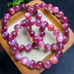 Natural Pink Lepidolite Bracelet Crystal Stone Beads Strand Bracelet Holiday Christmas Present 1PCS 9/10/12/13/14MM