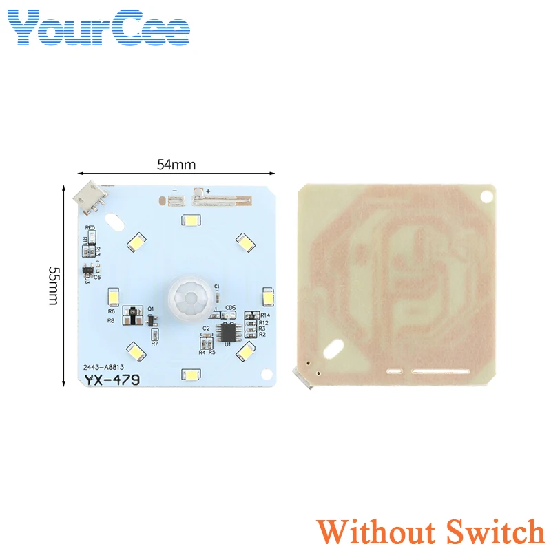 Sensor de movimiento PIR de 5 uds/1 unidad, luz nocturna de inducción infrarroja IR de cuerpo humano, placa LED, recarga de carga, módulo de Control