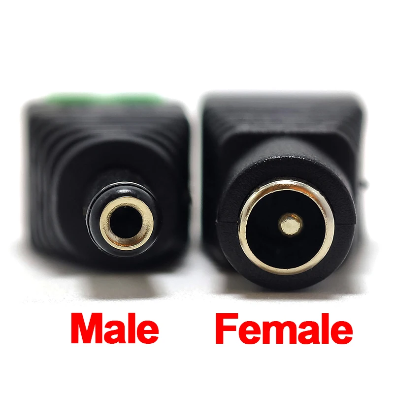 1PCS DC 12V Male/Female  Connectors 2.1*5.5mm Power Plug Adapter Jacks Sockets Connector For Signal Color LED Strip CCTV Camera