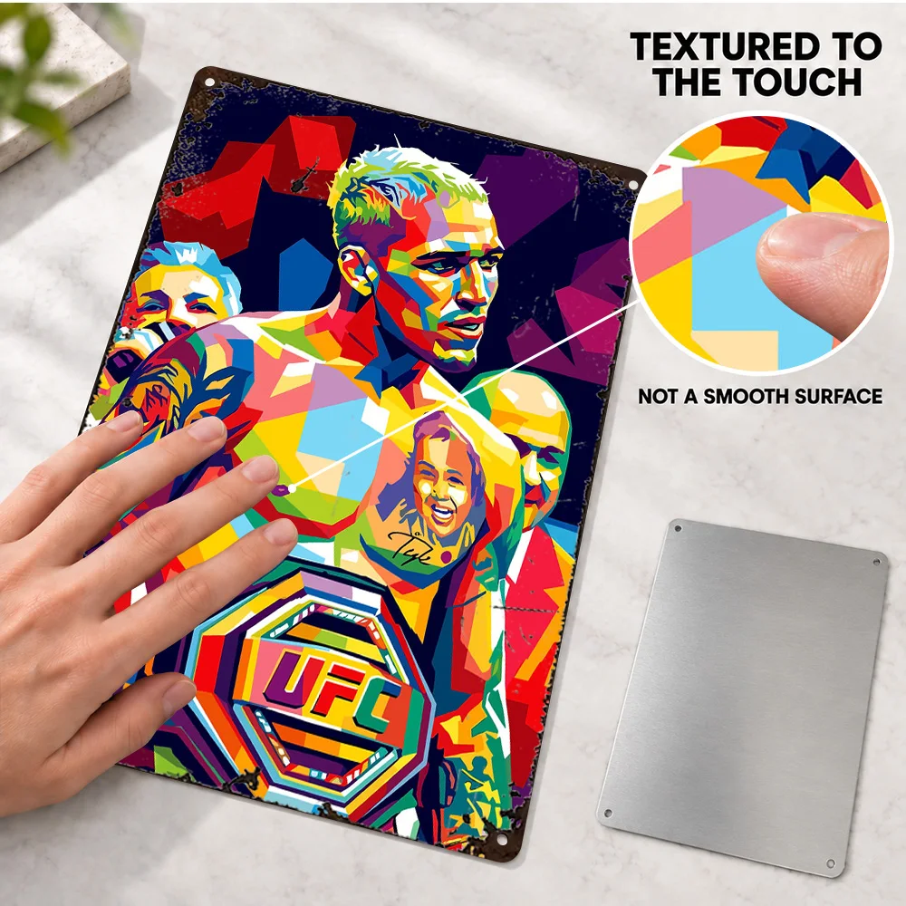 Charles Oliveira Championship Belts Aluminum Poster Personalized Metal Sign Gold Plates Black Straps Wall Art For Training Room
