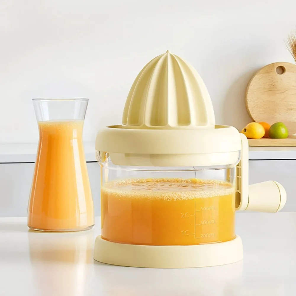 Manual Citrus Juicer with Rotating Hand Press Fruit Residue Separator for Lemon Orange Dishwasher Safe Home Kitchen Fruit Tools