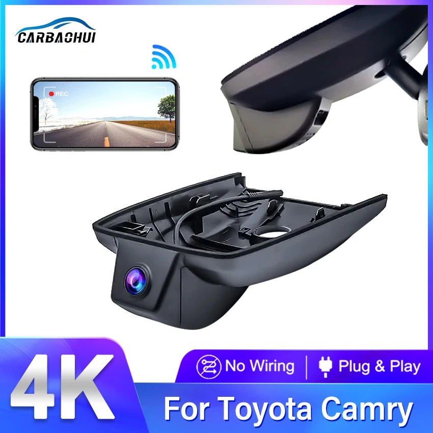 Plug and play Car DVR Dash Cam Driving Recorder 4K UHD 2160P Modification Accessories Parts For Toyota Camry 8th Gen 2021-2023