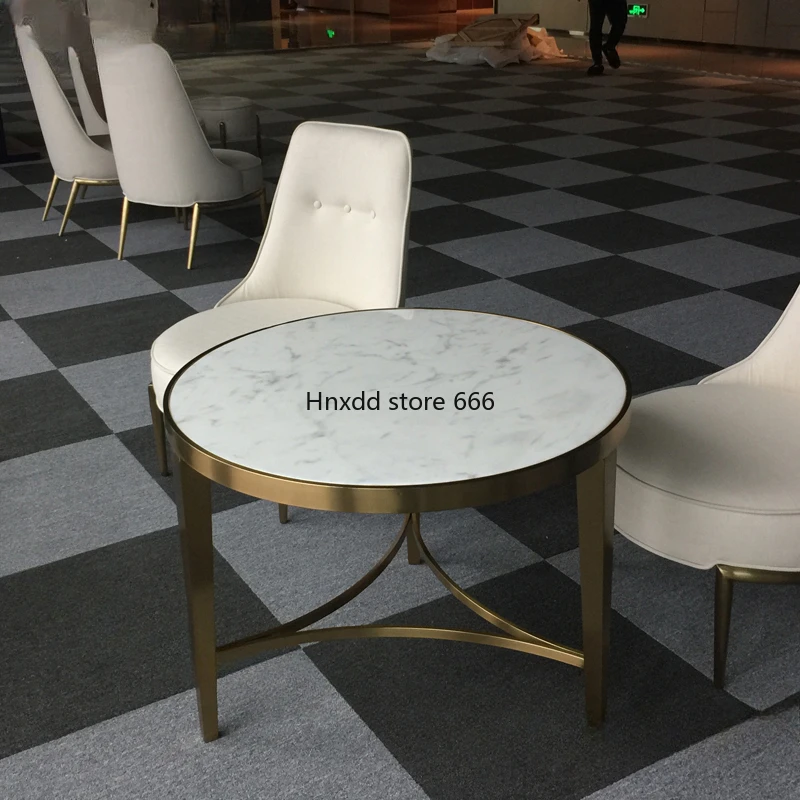 Simple modern marble round coffee table light luxury household