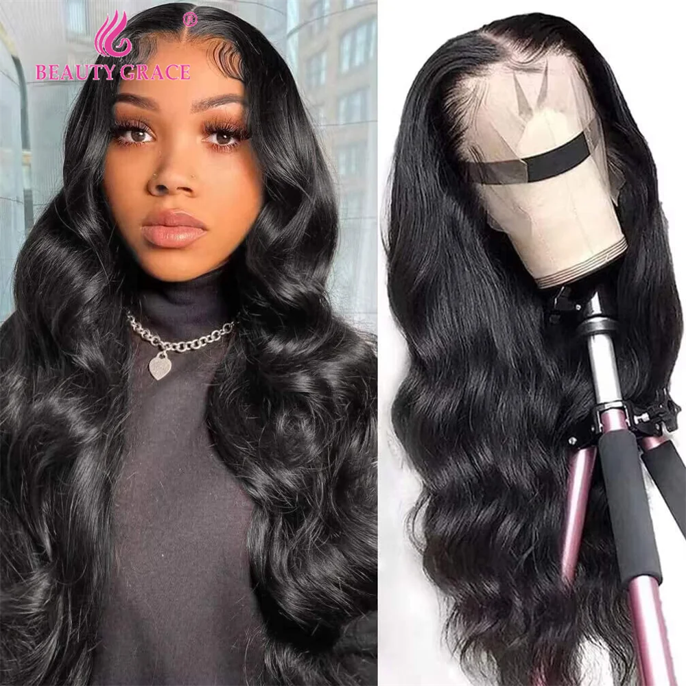 13x4 Lace Front Human Hair Brazilian Wigs For Women HD Transparent Lace Frontal Wig 30 32 Inch Body Wave Lace Front Wig  Beauty