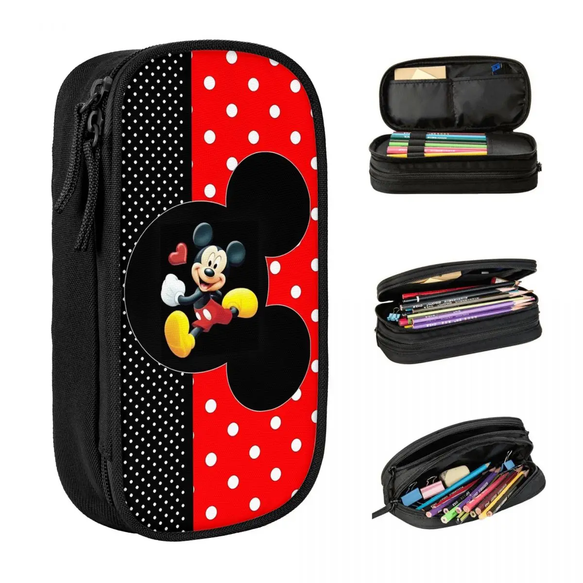 Estuche para lápices con estampado de Mickey Mouse, estuche para lápices fresco para niño y niña, estuches para lápices escolares impresos, papelería, Idea de regalo