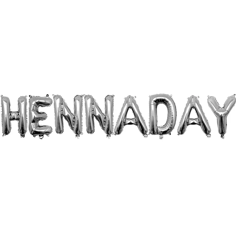 16 Zoll Henna Day Ballon Folie Buchstaben Ballons Bachelorette Junggesellinnenabschied Zubehör Bachelor Supplies Braut als Dekorationen – Detail 7