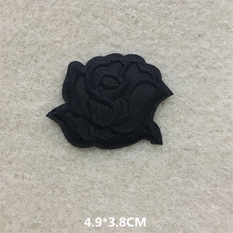 Black and White Embroidery Patches on Clothes Stripes Diy Iron on Patches for Clothing Badges Stickers Cross Ghost Appliques