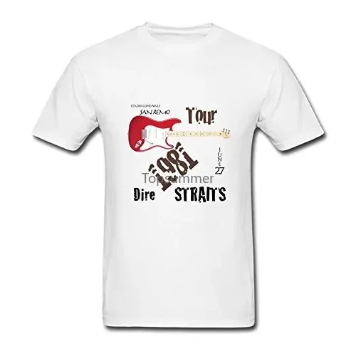 Create T Shirt Online Men'S Short Normal Dire Straits Guitar Crew Neck Fashion 2017 Tees