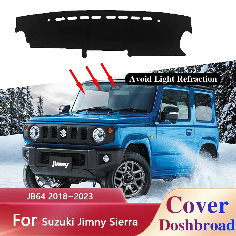 Dashboard Carpet Dashmat for Suzuki Jimny Sierra JB64 2018~2023 Liner Sunshade Anti-dirty Anti-sun Sticker Pad Accessories.