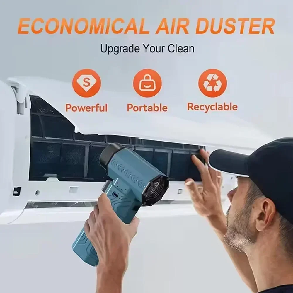 880000RPM Powerful Mini Turbo Jet Fan Air Blower ,10000mAh 600g Thrust 70m/s Wind Brushless Duster Leaf Removal Dryer Keyboard