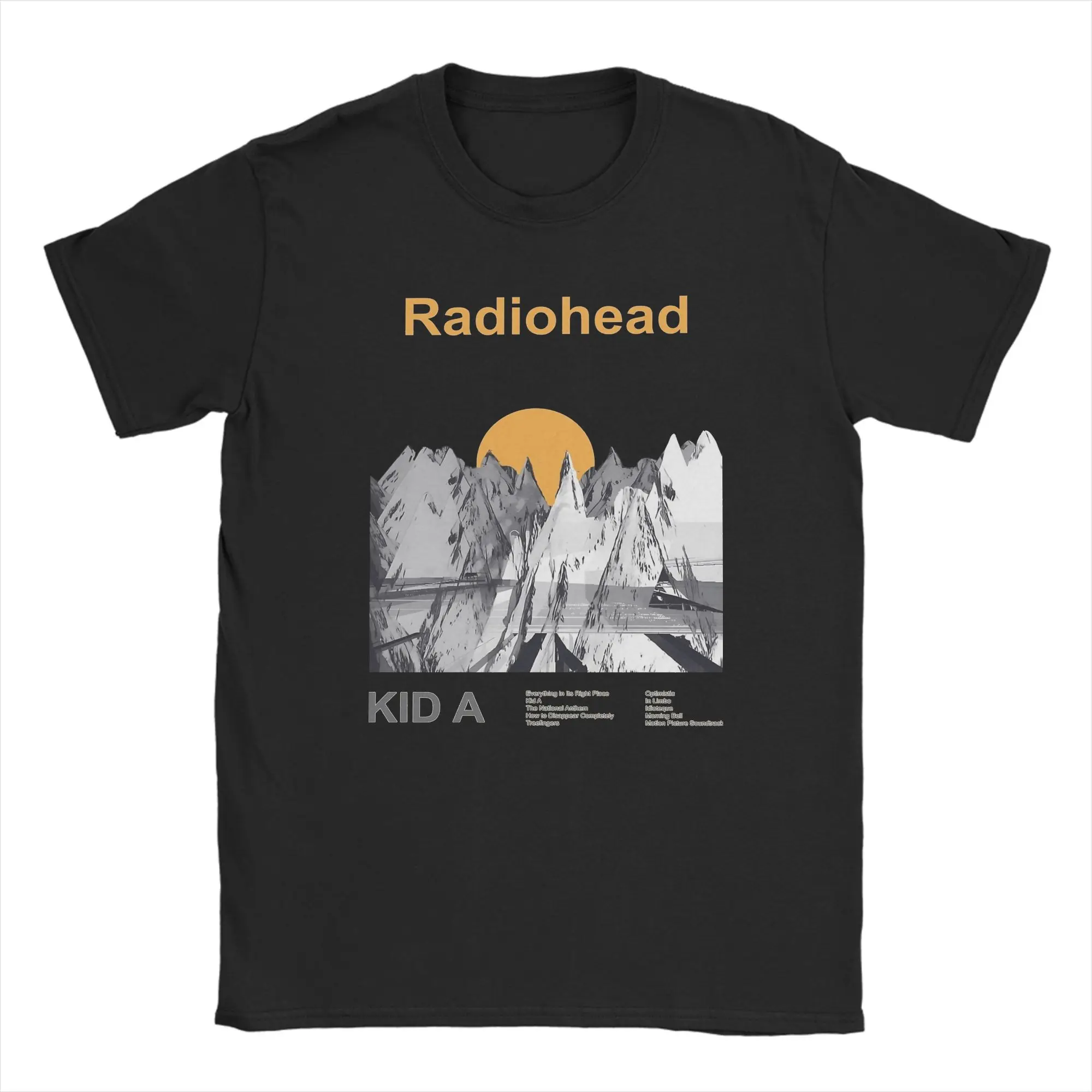 

Radiohead Band Kid A Albums Tour Футболка Лето 100, хлопковые футболки для мужчин, футболка в стиле Харадзюку с коротким рукавом Y2K, забавные футболки