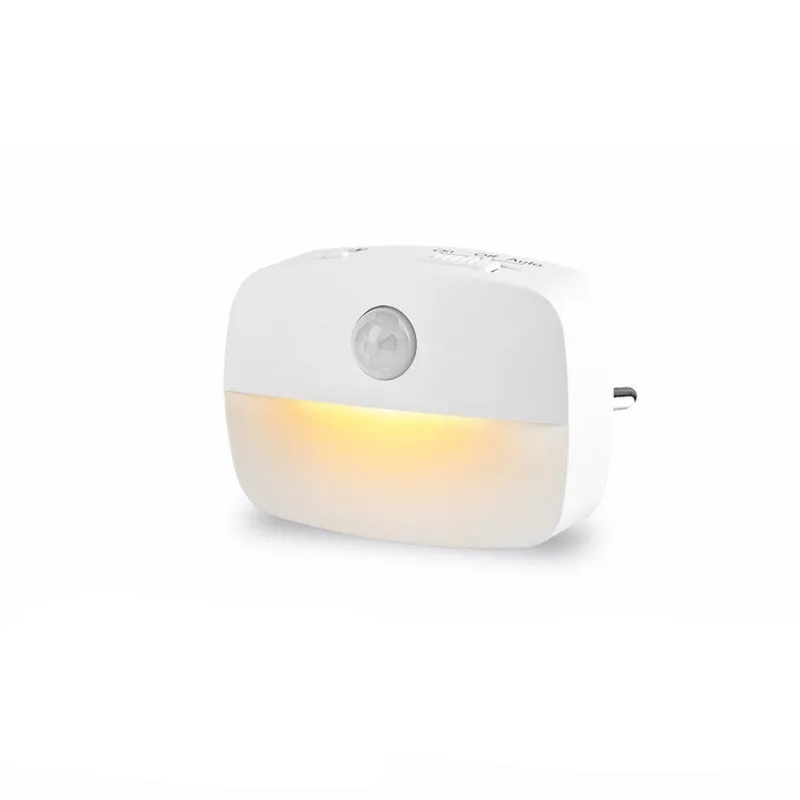 Luz LED inteligente de inducción del cuerpo humano, luz nocturna pequeña enchufable para el hogar, cabecera, dormitorio, habitación de niños, Baño