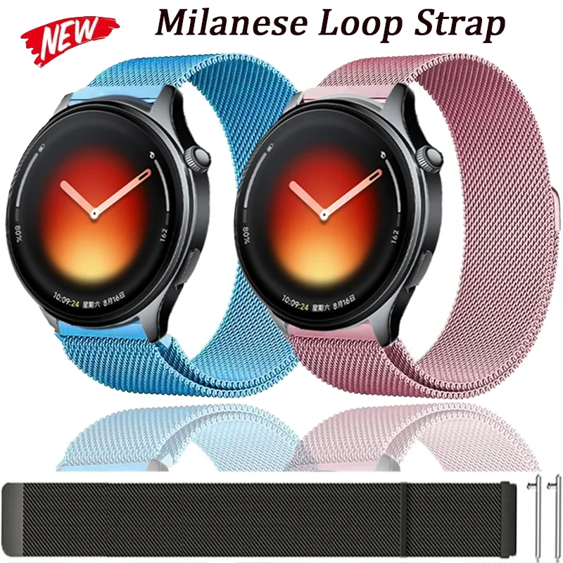 22mm 20mm Milanese Loop Armband für Xiaomi Watch 5/S4-3-2-1 Farbe 2/1 Metallarmband für OPPO Watch S/X2/X Realme Watch 5/S