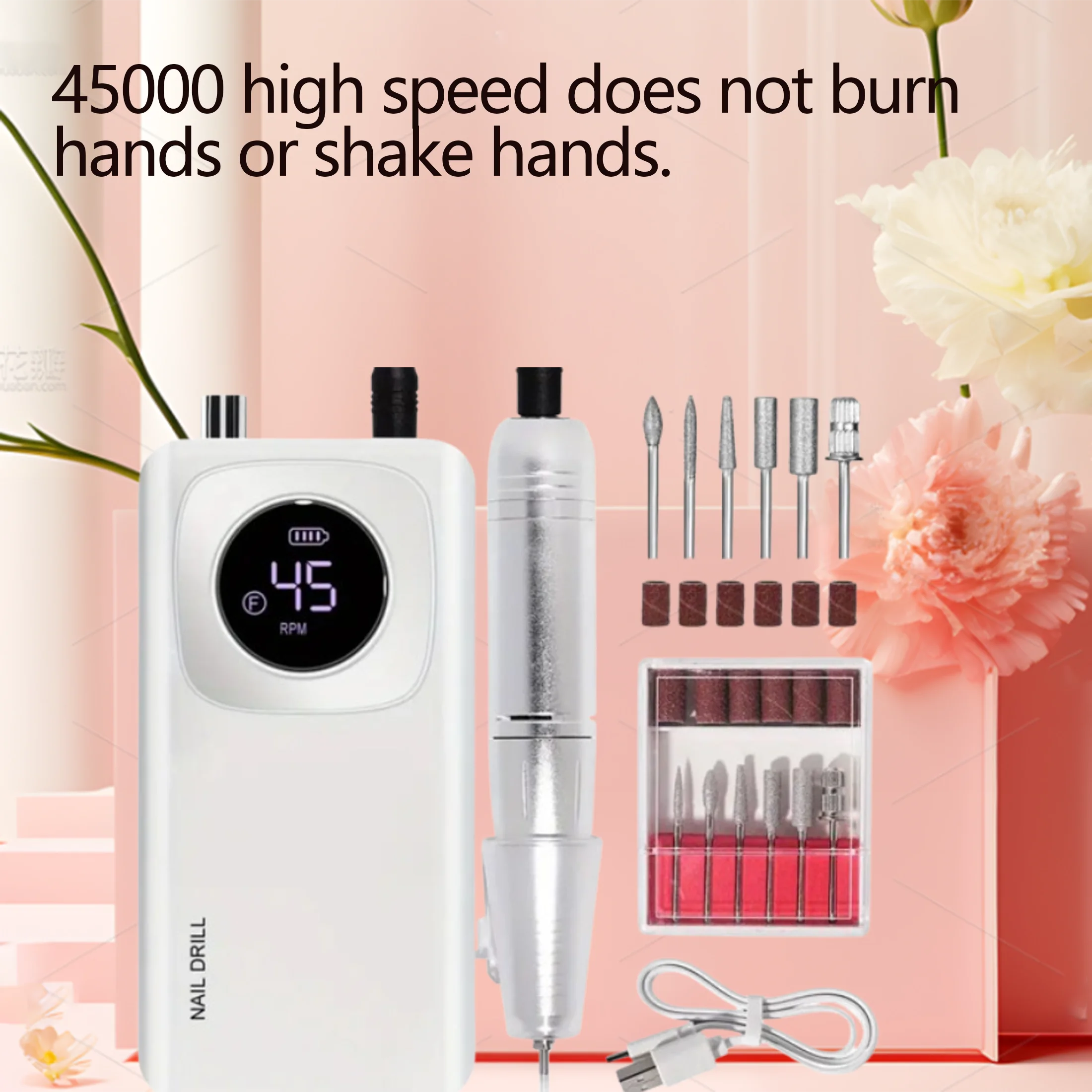 Nagelboormachine - 45000 RPM nagelboor, voor acryl nagelgellak, draagbare elektrische nagelboormachine - voor thuis nagelsalon
