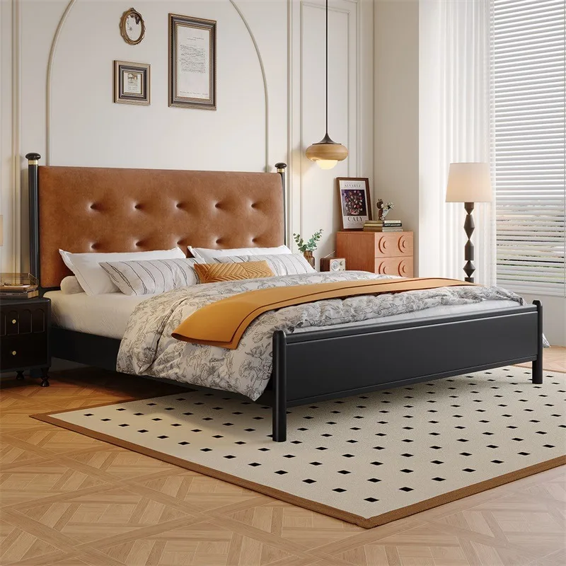 سرير مزدوج للنوم المنفوش للعائلة، سرير مزدوج أمريكي أنيق عالي الجودة، أثاث غرفة نوم Muebles Para Cuarto Recamara #2