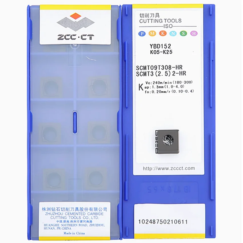 

SCMT09T304-HR YBD152/SCMT09T308-HR YBD152 SCMT32.51 SCMT32.52 ZCC.CT CNC turning tools carbide inserts blade turning inserts