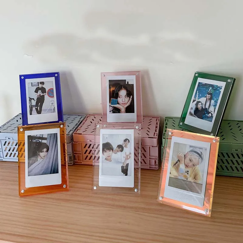 Acrylic Strong Magnetic Double-Sided 3 Inch Photo Frame Transparent For Fujifilm Instax Film 12 11 8 7 90 evo Picture Decorate