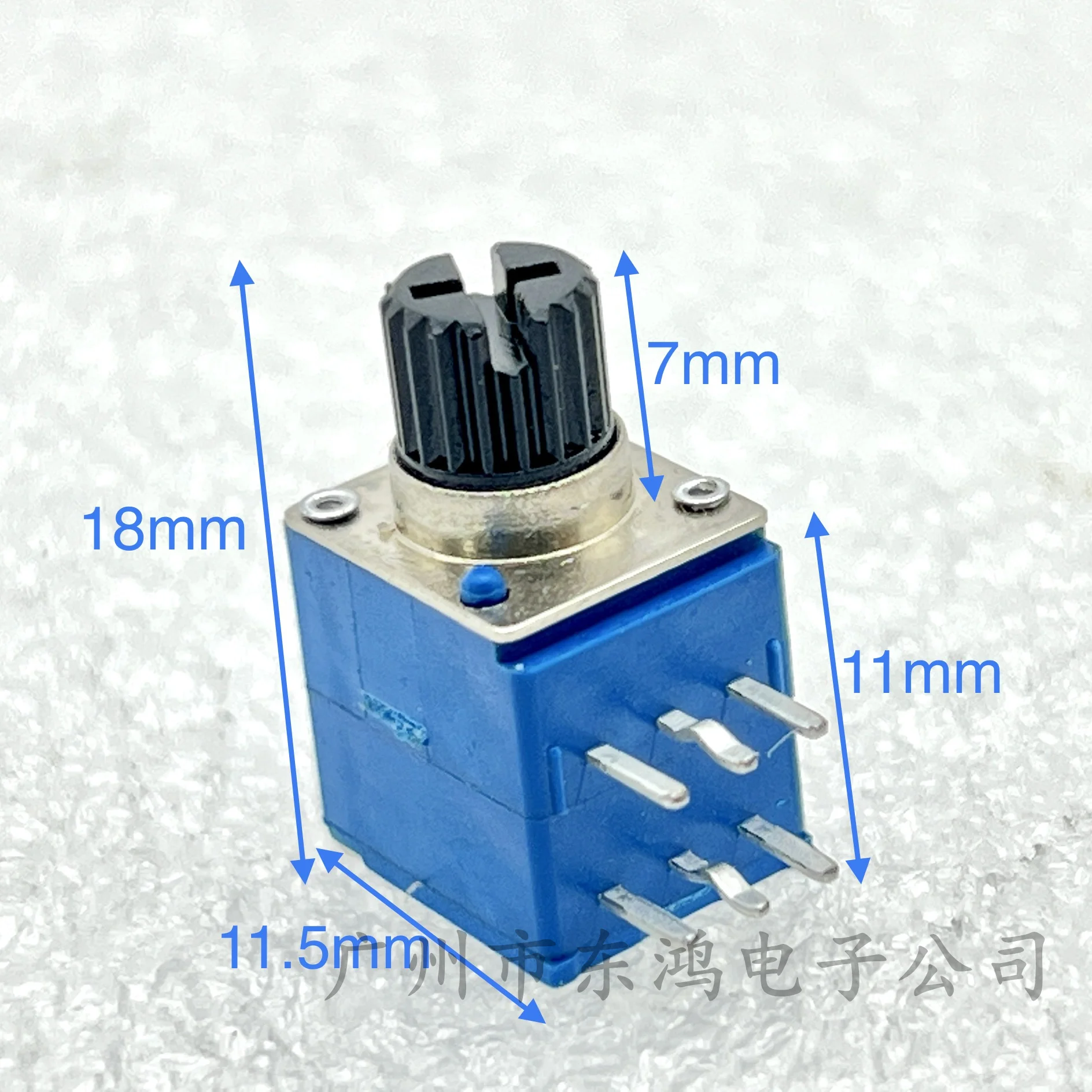 1 pcs Korean plastic RK097 dual adjustable potentiometer B50K volume adjustment resistance shaft length 7MM