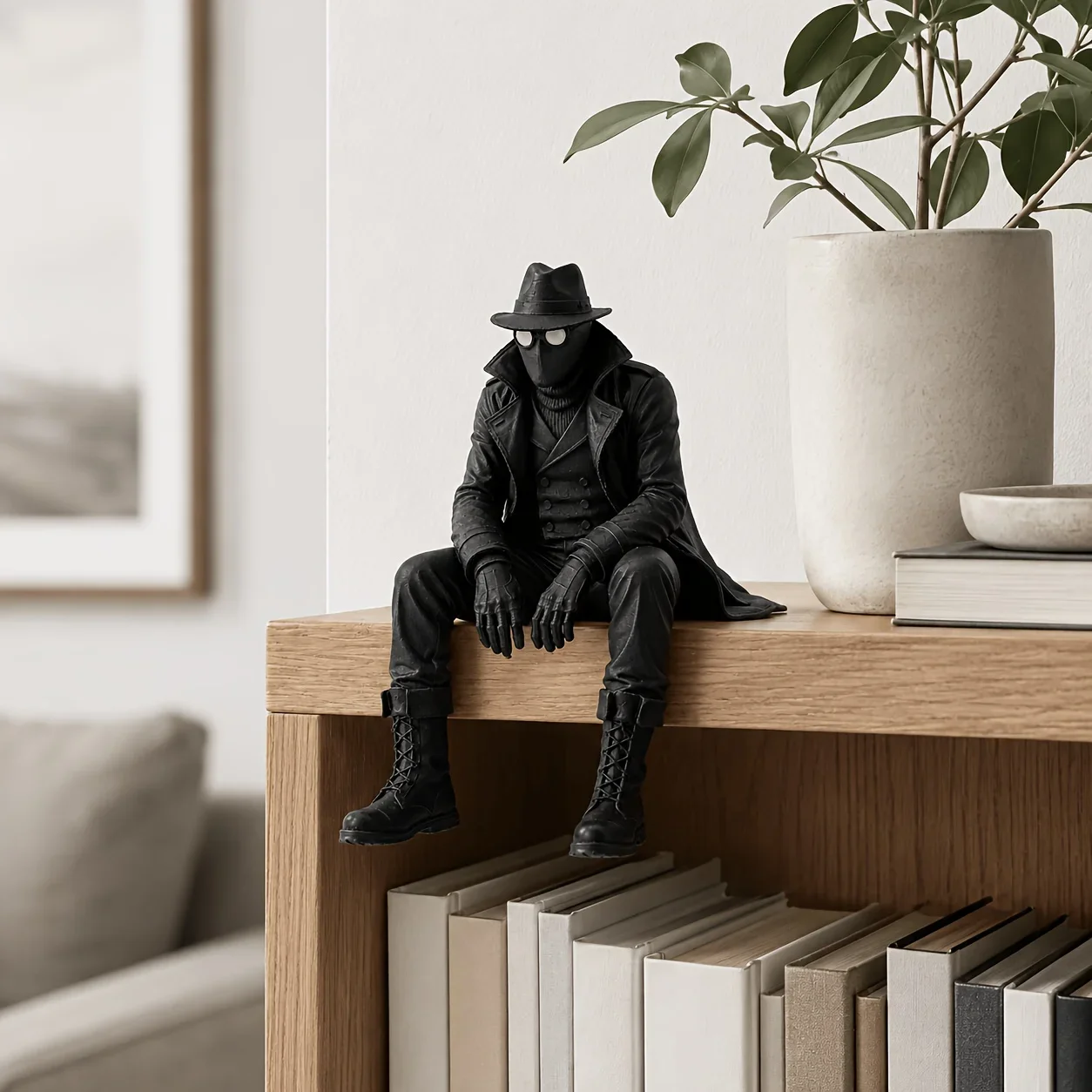 Artistic Edge‑Perch Figurine Decorative Sitting Sculpture Versatile Tabletop Ornament for Bookshelf Bedroom Home Office Gift