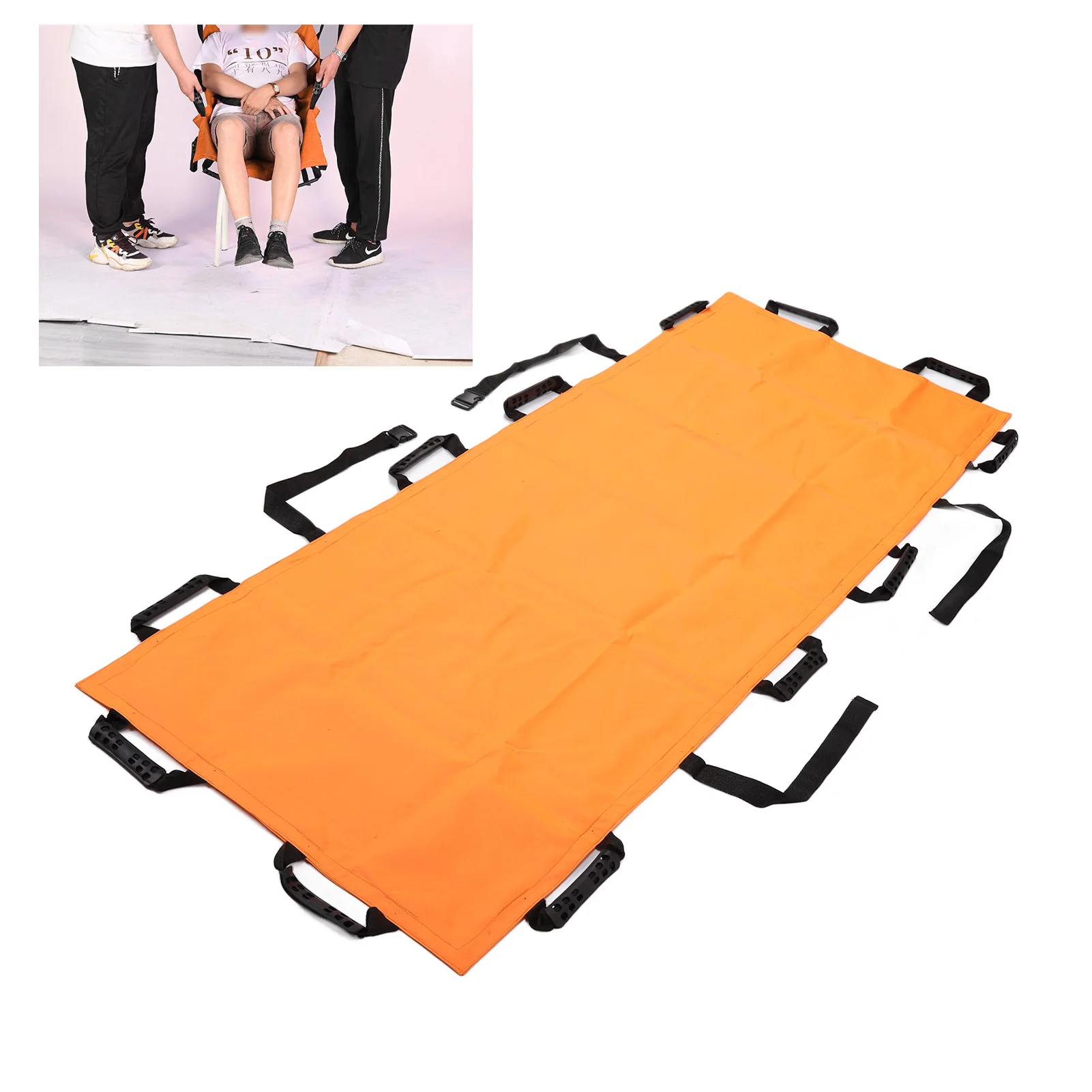 

12 Handle Home Folding Stretcher Simple Soft Portable Transport Unit for Emergency Work Folding Stretcher